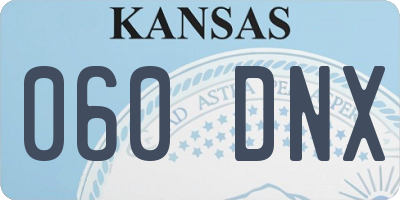 KS license plate 060DNX