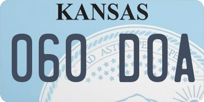 KS license plate 060DOA