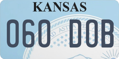 KS license plate 060DOB