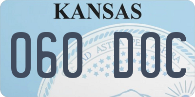 KS license plate 060DOC