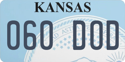 KS license plate 060DOD