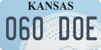 KS license plate 060DOE
