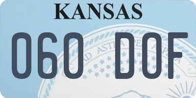 KS license plate 060DOF