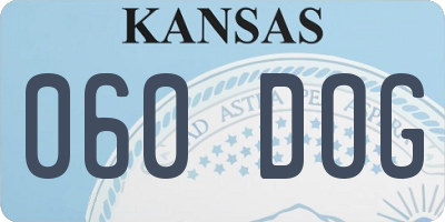 KS license plate 060DOG