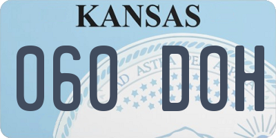 KS license plate 060DOH