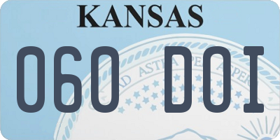KS license plate 060DOI