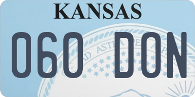 KS license plate 060DON