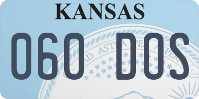 KS license plate 060DOS