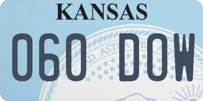KS license plate 060DOW