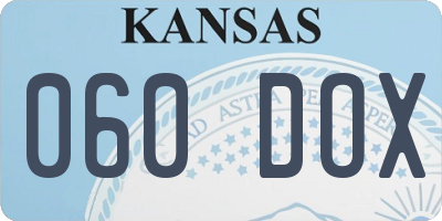 KS license plate 060DOX