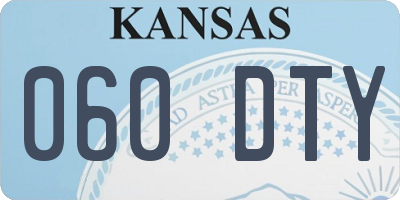 KS license plate 060DTY