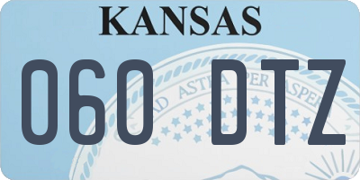 KS license plate 060DTZ