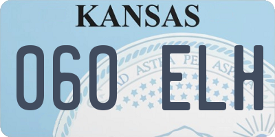 KS license plate 060ELH