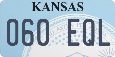 KS license plate 060EQL