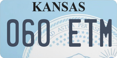 KS license plate 060ETM
