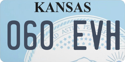 KS license plate 060EVH