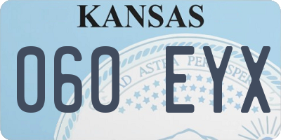 KS license plate 060EYX