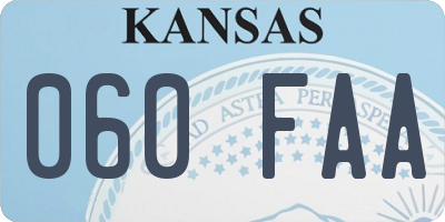 KS license plate 060FAA