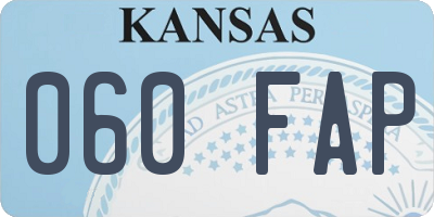 KS license plate 060FAP