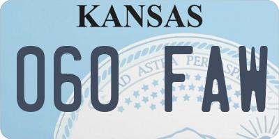 KS license plate 060FAW