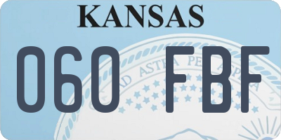 KS license plate 060FBF