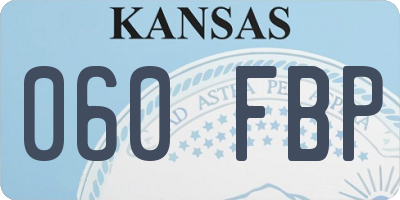 KS license plate 060FBP