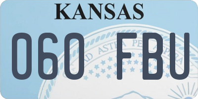 KS license plate 060FBU