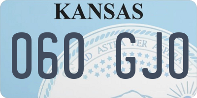 KS license plate 060GJO