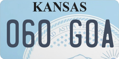 KS license plate 060GOA