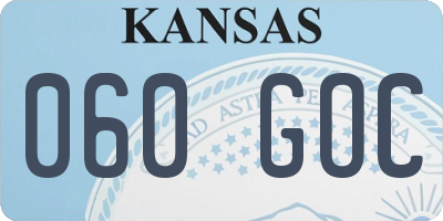 KS license plate 060GOC