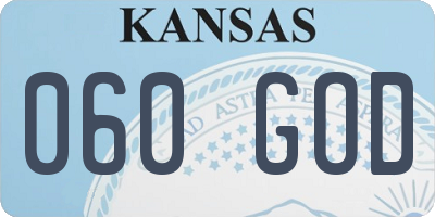 KS license plate 060GOD