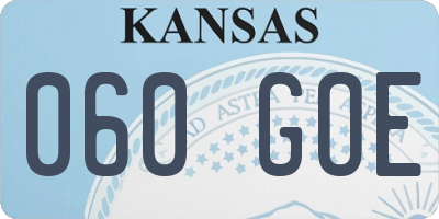 KS license plate 060GOE