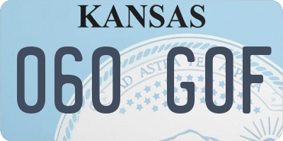 KS license plate 060GOF