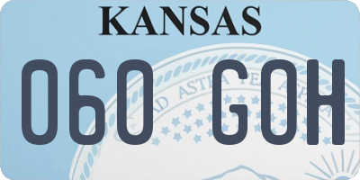 KS license plate 060GOH