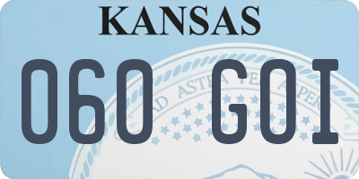 KS license plate 060GOI