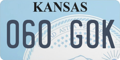 KS license plate 060GOK