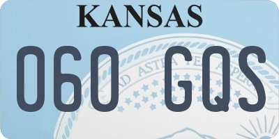 KS license plate 060GQS