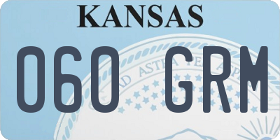 KS license plate 060GRM