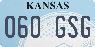 KS license plate 060GSG