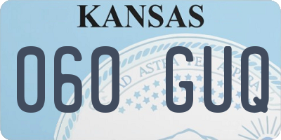KS license plate 060GUQ