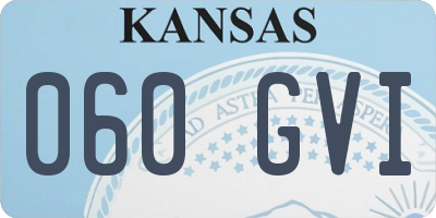 KS license plate 060GVI