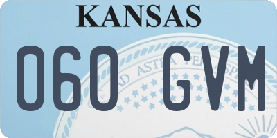KS license plate 060GVM