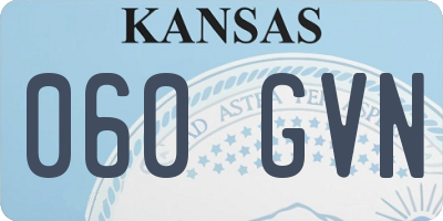 KS license plate 060GVN