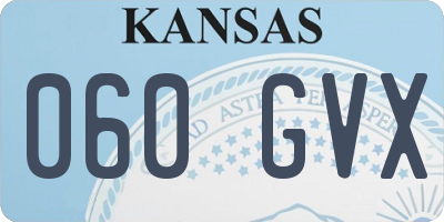 KS license plate 060GVX