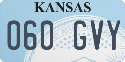 KS license plate 060GVY