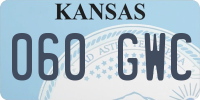 KS license plate 060GWC