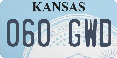 KS license plate 060GWD