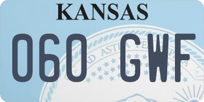 KS license plate 060GWF