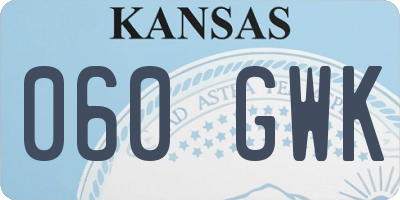 KS license plate 060GWK