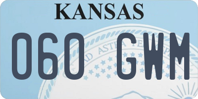 KS license plate 060GWM